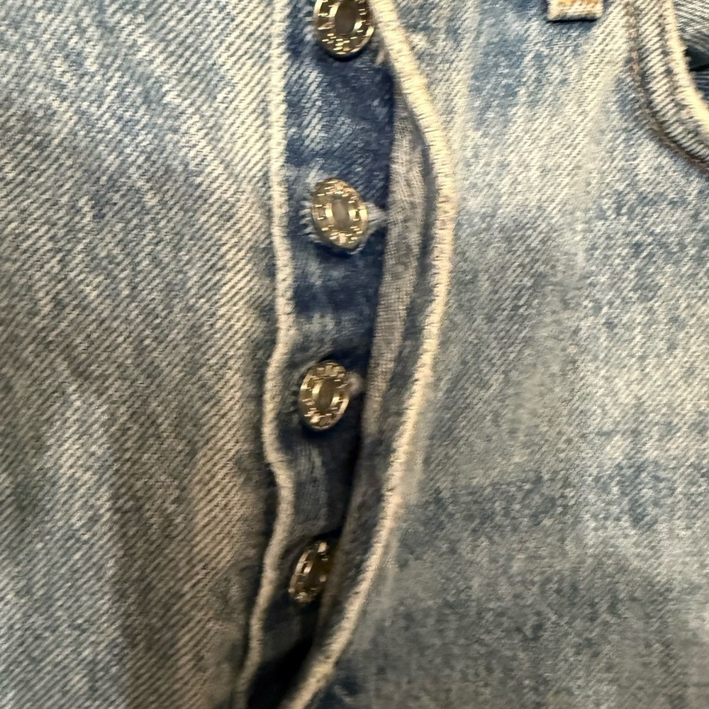 AGOLDE 90’s HIGH RISE LOOSE FIT IN FALL OUT IN DESTROYED DENIM BO’S JEANS 28 - Picture 8 of 14